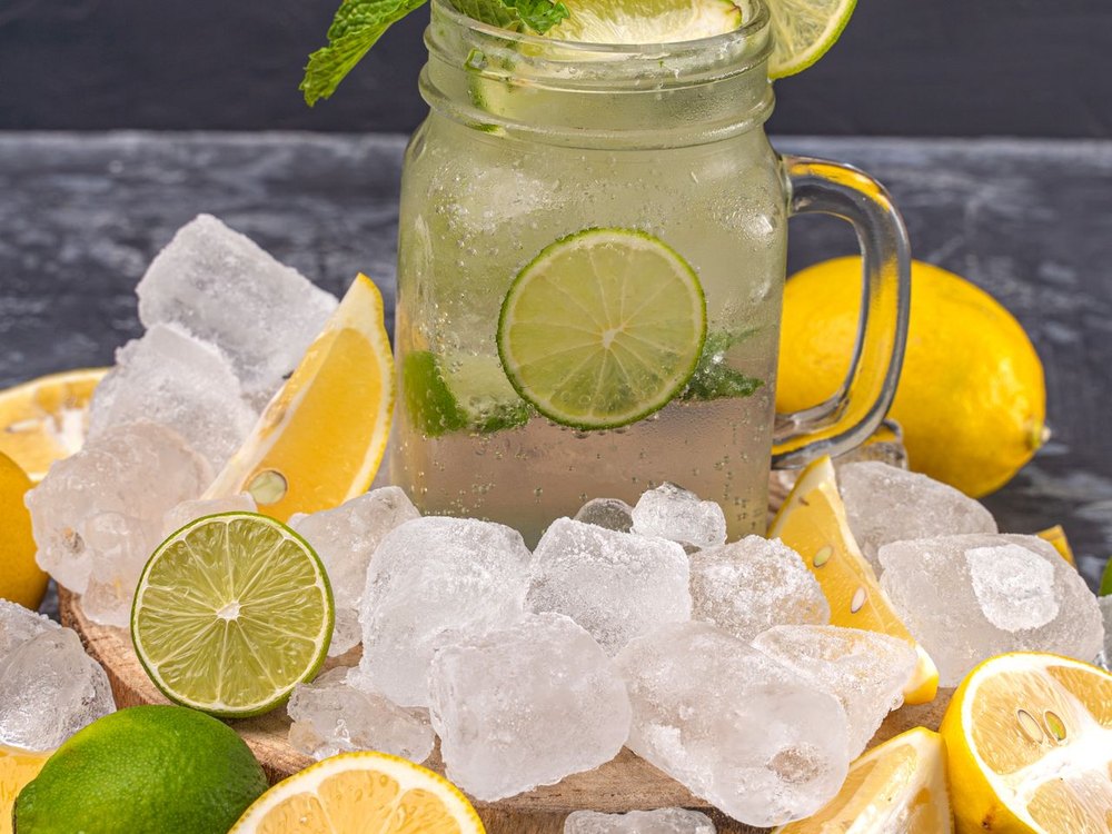 House-made lemonades over ice in tall glasses